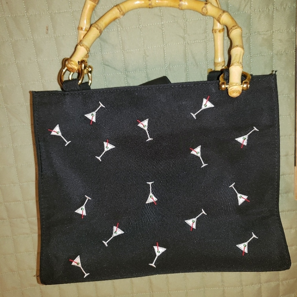Handbag purse martini glasses